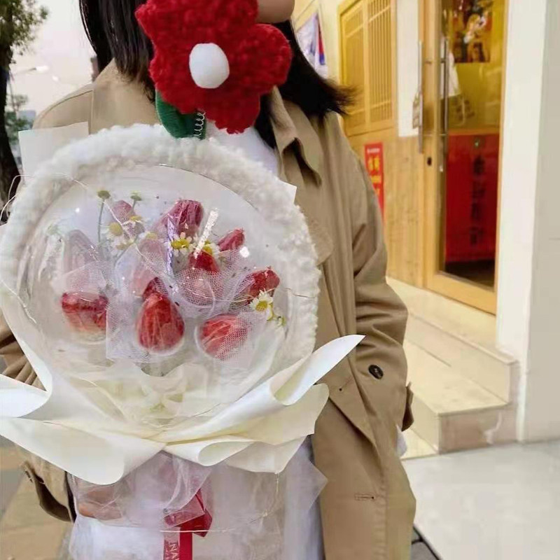 Net red sweet planet small red flower headband bouquet decoration acrylic ball bouquet decoration net red big bow