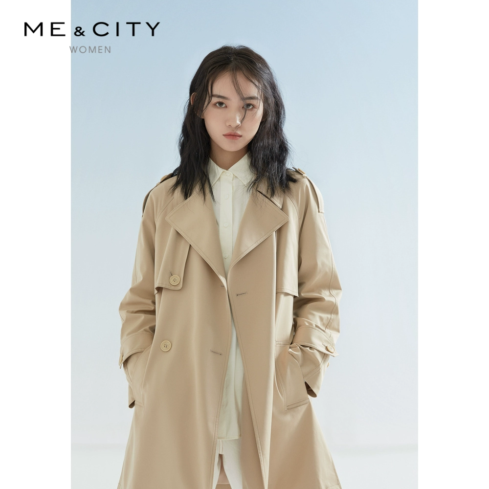 MECITY Ole Womens Spring 2020 Bộ đồ chuyên nghiệp mới Kiểu áo sơ mi ngắn theo phong cách Hepburn - Trench Coat