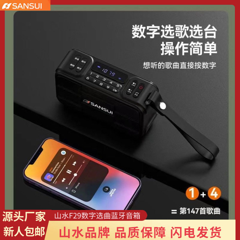 Shanshui F29 Recorder Radio Fm Subwoofer Bluetooth Speaker Playback Digital Station Selection Hands-Free Calls