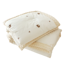 Baby quilt pure cotton autumn and winter thickened bean velvet type A newborn anti-kicking small quilt newborn baby blanket