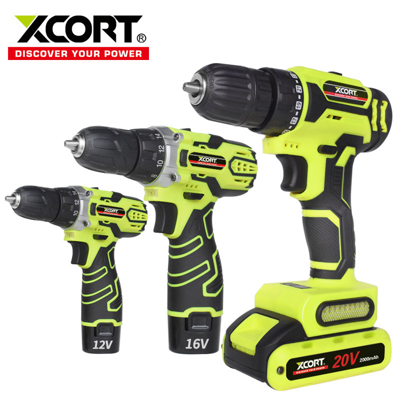 xcort rechargeable electric drill 12V Lithium electric drill household impact drill rechargeable Lithium electric drill electric screwdriver