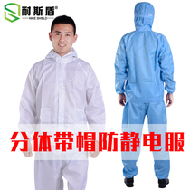 Anti-static clothing Food work dust-free clothing Spray paint dust-proof clothing Breathable one-piece clean clothing Men and women can be reused