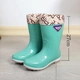 Giày đi mưa của phụ nữ ống cao cộng với nhung ủng đi mưa có thể tháo rời trong ống nước giày nữ ấm áp không trơn trượt giày làm việc nhà bếp giày cao su không thấm nước - Rainshoes