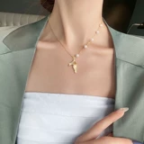 Ожерелье, цепочка до ключиц из жемчуга, аксессуар, юбка, подходит для подростков