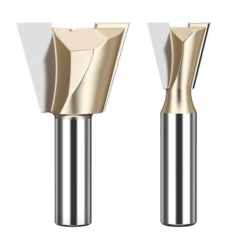 Shu woodworking swallow slot knife dovetail knife tungsten steel milling cutter metal hard trimming machine knife head dovetail drill bit tenon