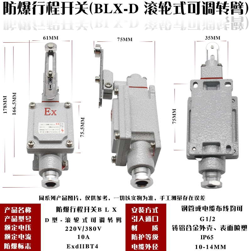 Công tắc hành trình chống cháy nổ công tắc điều khiển BLX5-công tắc chân chống cháy nổ công tắc khởi động IIB công tắc giới hạn IIC mạch thuận nghịch dùng công tắc hành trình công tắc hành trình 8108 Công tắc hành trình