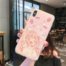 Girl heart Strawberry Girl oppoA9 mobile phone case Blu-ray A5 A3 silicone soft shell r11 r17 cute women reno anti-drop r9s k1 protective cover a7x r15