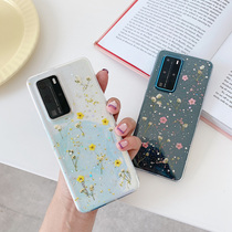 Hanfeng ins floral for Huawei nova7 mobile phone case p30 p40 drop glue soft shell glory 20 real dried flower nova5pro 6 Net red women mate30 transparent