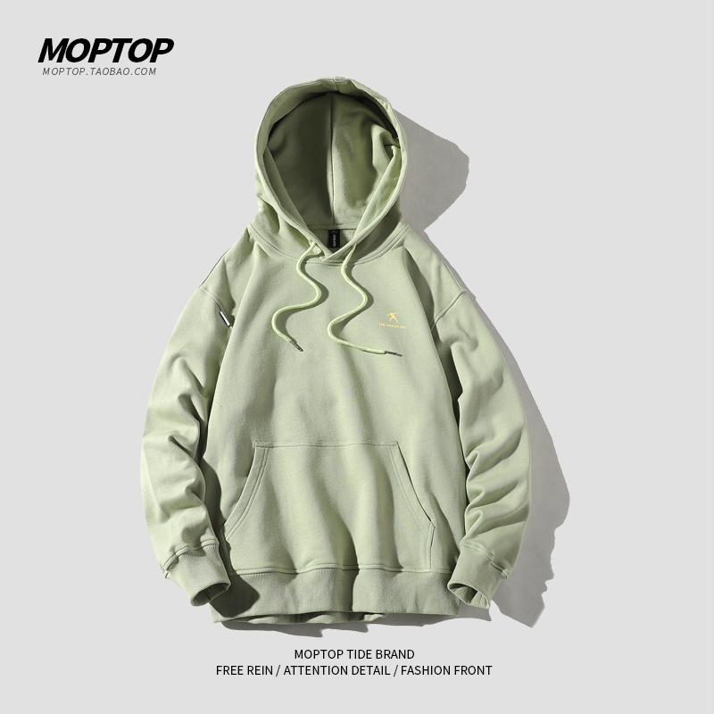 MOPTOP mùa xuân mới Guard nam Tide Nhật Bản Nhãn hiệu INS đằng sau in loose-fitting vài áo khoác trùm đầu.