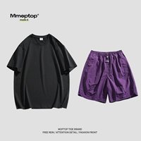 Черные сиреневые штаны, комплект