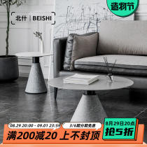 Italian Style Light Extravagant Tea Table Modern Home Metal Sofa Edge A Few Living Room Creative Round Table Sub small family rock plate tea table