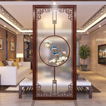Customized color translucent craft art glass screen partition decoration living room blocking bed porch craft new Chinese style