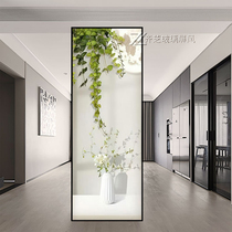 Modern minimalist art glass screen partition tempered frosted living room light transmission home entrance European style decoration