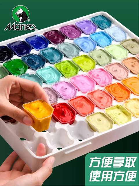 Marley Brand 24-Color Jelly Gouache Paint Set 30ml, Specially Designed for Art Students, Beginners, Elementary School Students, Children's Hand-Drawn Graffiti Painting, Gouache Paint, Safe, Non-Toxic, and Washable