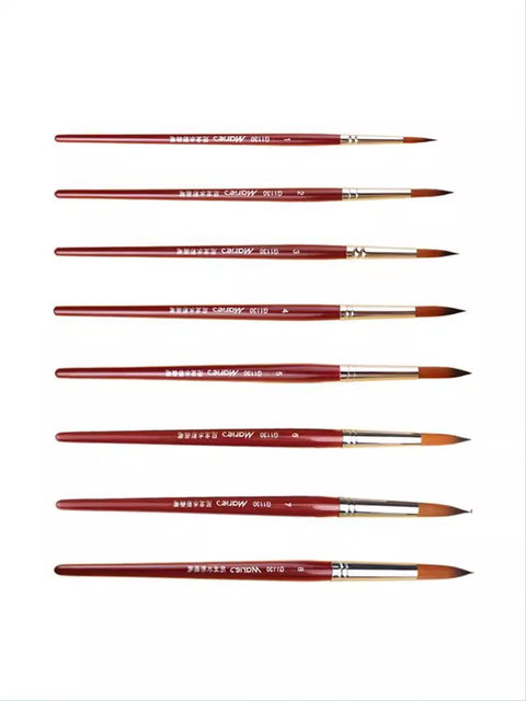 Marley Brand Nylon Watercolor Brush Set, Beginner Watercolor Brushes, Calligraphy Brushes, Art Students, Children, Primary and Secondary School Students, Hand-Painted Gouache, Acrylic, Oil Paint, Professional Use, Round Tip, Pointed Tip, Flat Tip