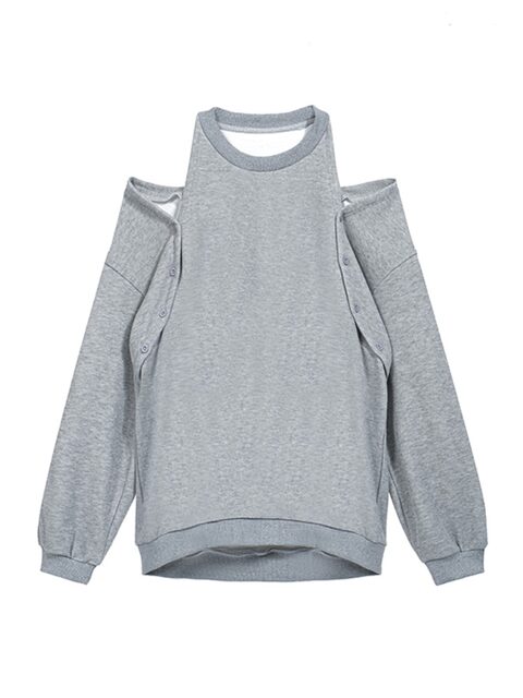 Trendy Off-Shoulder Sweatshirt for Women, 2025 Spring New Style, Sweet and Spicy, Loose and Versatile, Slimming, Lazy Style Top