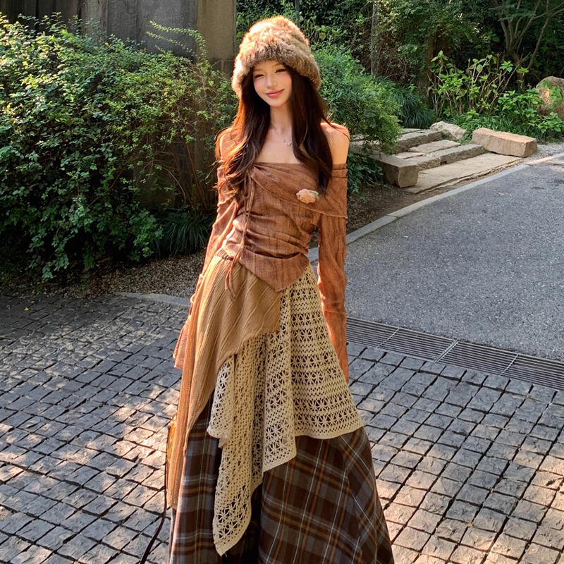 Autumn Xinjiang and Sichuan Western Region Travel Outfit, Melard Retro Style, a Complete Set of High-End Dresses, Yunnan Dali Dress