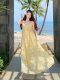 Beach Vacation Yellow Slimming and Whitening Printed Spaghetti Strap Dress for Women 2025 New Sexy Summer Stunning Dress
