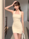 French-Style Sweet and Spicy Slim-Fit Mesh Halter Neck Slip Dress, Feminine European and American Pure Desire Sexy Hot Girl Bodycon Dress