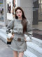 Casual Sports Sweatshirt Set for Women in Early Autumn, Very Stylish, Fake Two-Piece Long-Sleeved Top and Short Skirt Two-Piece Set