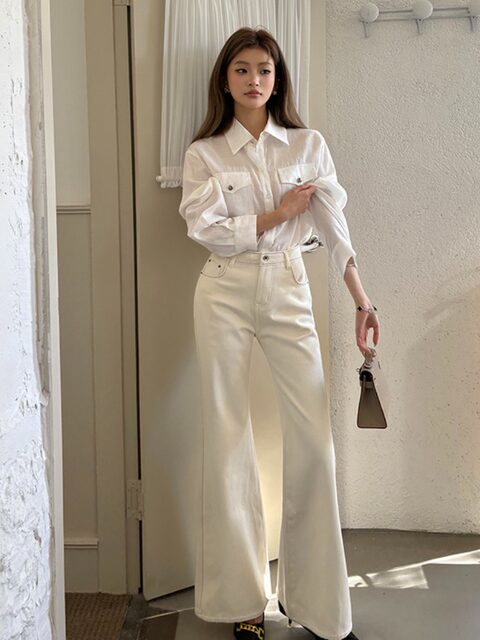 2025 autumn and winter new design jeans women's velvet bootcut pants high waist slim temperament versatile long pants