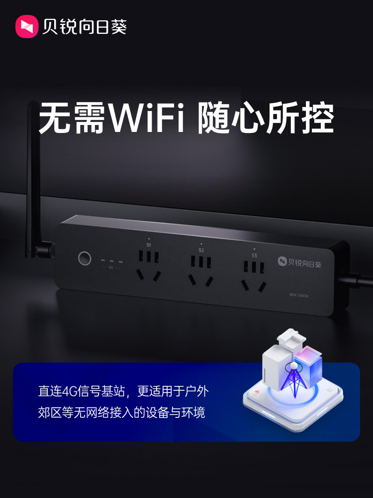 Sunflower 4g Smart Power Strip P4 Wireless Control Outdoor Switch Remote Control Timed Power Off