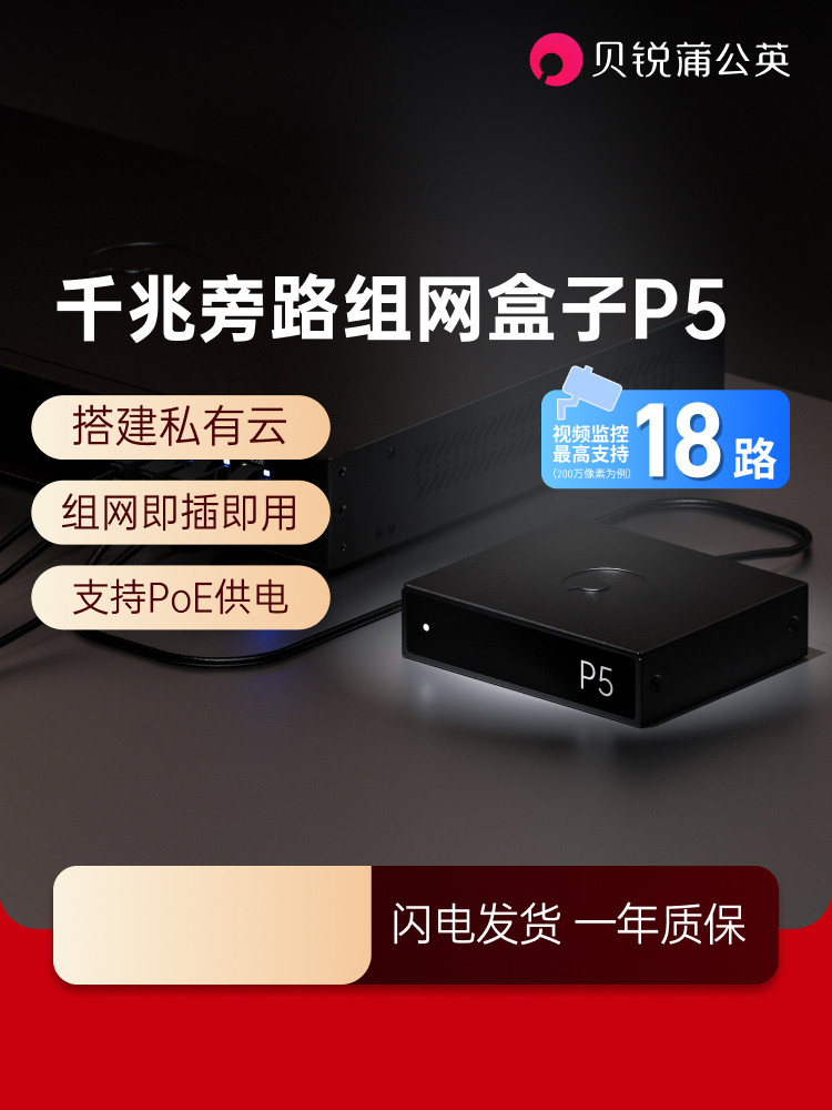 Dandelion P5 Gigabit Bypass Networking Box Private Cloud Nas Remote Networking Remote Cloud Printing Server Hard Drive to Cloud Disk Enterprise Intranet through Local Area Network Network Port Poe Power Supply