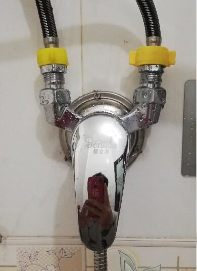 All copper exposed shower faucet solar electric water heater hot and cold water faucet switch U-shaped water mixing valve accessories