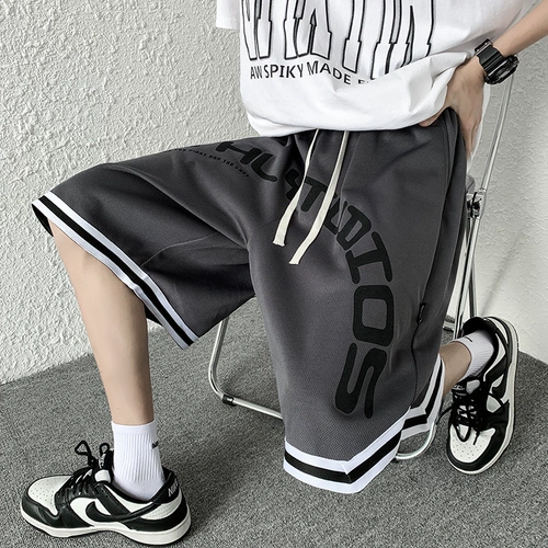 Баскетбольные летние тонкие шелковые шорты, быстросохнущие штаны для отдыха, в американском стиле, оверсайз