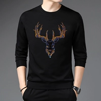 Олень голова черная [хлопок/одиночный пакет]