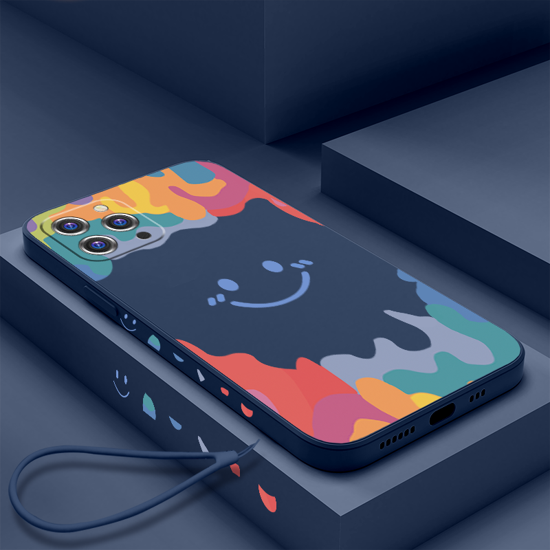 iPhone 11 New 12promax Full Cover Liquid Silicone Fall Protection Cover 11promax Personality Side Creative Straight Side Soft Case iPho