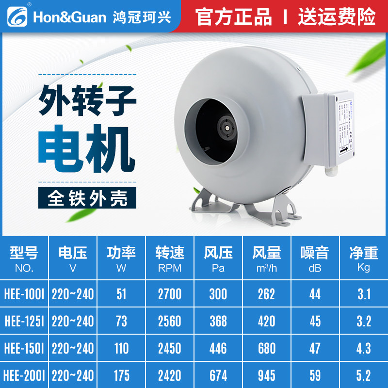 Low Noise Turbine Waterproof ventilator Outer rotor ducted ventilator mute smoke extractor Large suction exhaust fan
