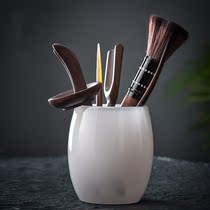 Glass white porcelain jade porcelain tea pot tea storage box tea set six gentleman tea set accessories tea tools tea clip spoon knife