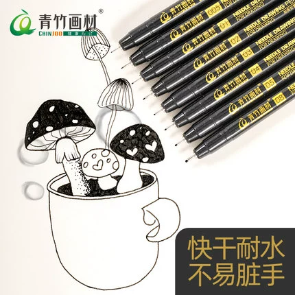 Лайнер для школьников, водонепроницаемые комиксы, дизайнерский комплект, художественная черная кисть, 8 шт, ручная роспись