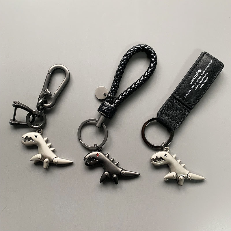 Creative little dinosaur metal car key chain pendant cute men and women models personality cartoon car pendant ins tide