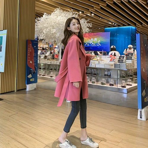 Элитный двусторонний кашемировый демисезонный плащ, шерстяное шерстяное пальто, 2023 года, подходит для подростков