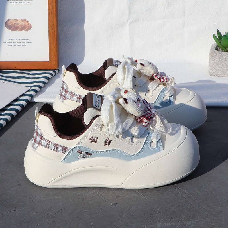 2025 Autumn and Winter Thick-Soled Casual Shoes for Women, Fleece-Lined Warm Student Sneakers, Fashionable Sports Shoes, Versatile Double-Layer Cotton Shoes