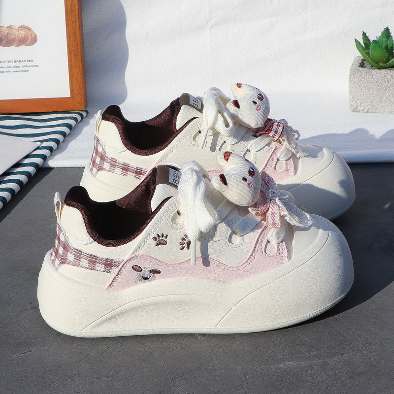 2025 Autumn and Winter Thick-Soled Casual Shoes for Women, Fleece-Lined Warm Student Sneakers, Fashionable Sports Shoes, Versatile Double-Layer Cotton Shoes