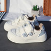 2026 Spring New Thick-Soled Velcro White Shoes for Women Cartoon Bread Shoes Versatile Casual Student Sneakers
