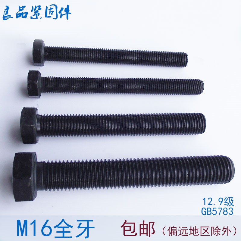 12.9 class extended full thread outer hexagon screws full thread bolts screw M16*120x150x180x200mm