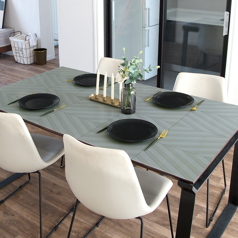 (Transparent Table Mat) Water crystal plate Cubing striped tasteless soft glass table cloth PVC waterproof and burn-proof thickened table cushion-Taobao