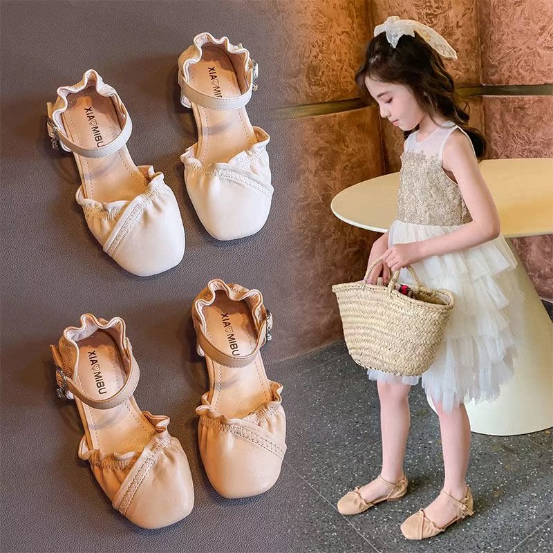 Girls Sandals 2021 Summer New Fashion Korean Girls Foreign School Children's Princess Shoes Summer Baotou