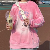 Shaking Pink Love Letters Sweatshirt Female Spring and Autumn Thin Japanese Students Loose Joker Couple Long Sleeve