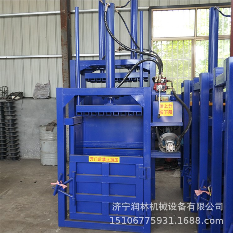 10T semi-automatic single cylinder compression baling baler paper plastic bottle vertical hydraulic baler