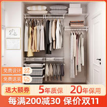 Wooden boat Square (3 series) open assembly cloakroom custom European small apartment walk-in wardrobe design