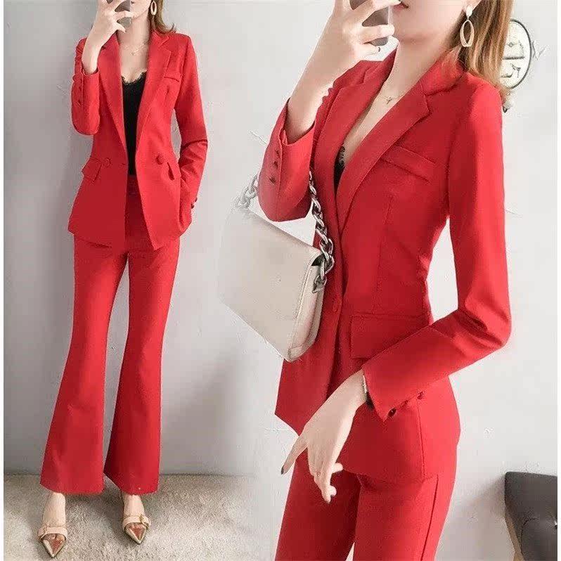 Women's Korean style casual two-piece suit suit Western style professional suit