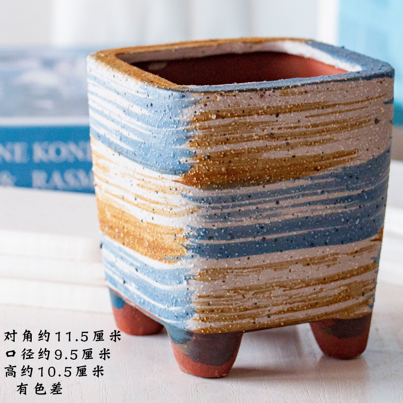 Meaty plant pot ceramic flower POTS, fleshy contracted move high flower POTS made purple wizard gop running the side basin