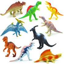 Childrens simulation dinosaur toy Rex Brachiosaurus Triceratops small dinosaur model set boy soft plastic toy