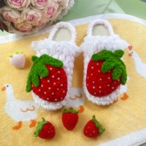 Handmade hair line braided winter slippers homemade diy material bag to send girlfriend boyfriend child child finished strawberry drag