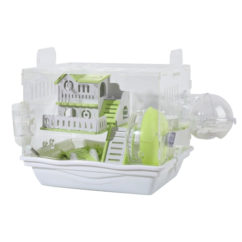 Золотой шелковый медведь Маленькая подвесная клетка акриловая прозрачная посвященная домашняя вилла вилла большой набор